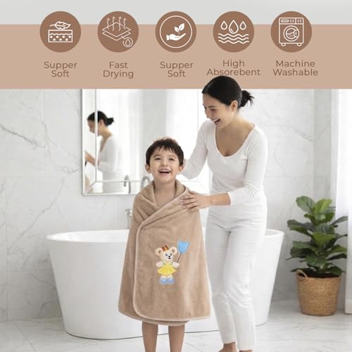 Image of MAXOSHINE Microfiber Kids Bath Towels Quick Dry Super Absorbent Super Soft Bath Towel for Babies Toddler-Baby Towel for Boys and Girls, Mini