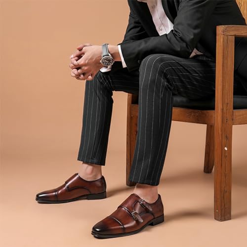 Men's Oxford Dress Shoes for Men, Fashion Classic Round-Toe Lace Up Low Top Leather Dress Shoes Men Loafers Flats Breathable Sport Outdoor Footwear3