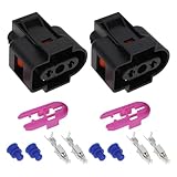 eMagTech 2 Stück 2-poliger Wischwasserbehälter-Sensorstecker 1J0973202 Kompatibel mit VW Und Kompatibel mit Audi