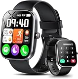 Smart Watch for Men Women, 1.91" HD Touch Screen Smartwatch with Answer/Make Call, 120+ Sports Modes Fitness Watch with Sleep Monitor Step Counter, IP68 Waterproof Watch for Android iOS, Black