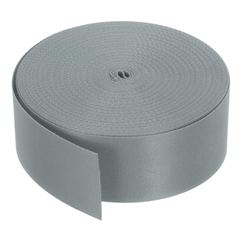 QUARKZMAN Płaski nylonowy pasek 2", 25 jardów, z polipropylenu, żelazno-szary, do plecaka, bagażnika, wspinaczki outdoorowej, rzemiosła DIY