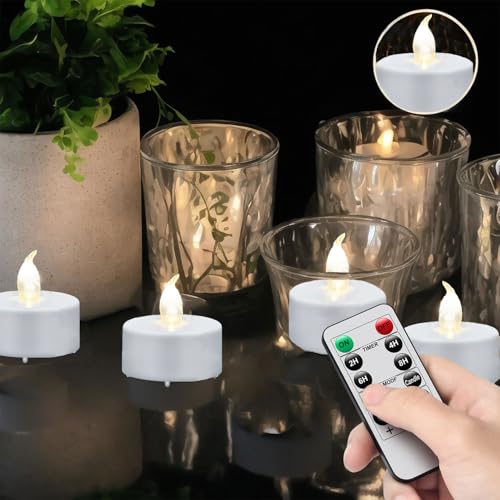 Bougies LED électriques vacillantes et programmables à distance - 6