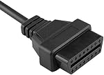OBD2 Adapter Scanner Cable Connector, Round Diagnosis OBD II Adapter - 20 Pin to 16 Pin - for E36 E38 E39 E46 E53 X5 Z3