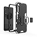 for Huawei P20 Pro Case,Hybrid Heavy Duty Shockproof Armor Dual Layer Protection Defender Back Case Cover for Huawei P20 Pro Tempered Glass Screen Protector (Black)