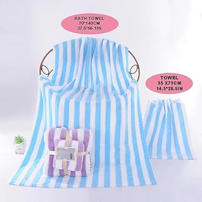 Badetücher, 2er-Set, hochwertige weiche Mikrofaser-Handtücher, Korallensamt, sehr saugfähig, für Erwachsene und Kinder (1 Badetuch + 1 Hand-/Gesichtshandtuch) | Home Essentials (grün, 1 Badetuch + 1 – Bild 6