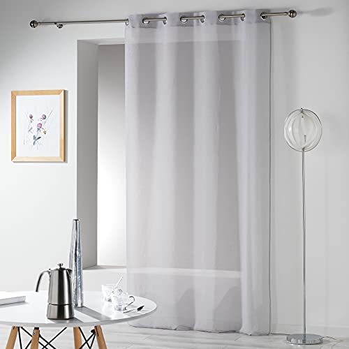Douceur d 'Intérieur Telma Eyelet, polyester, gray, 140 x 280 cm, Grey, W 55.1" x L 110.2" (1 Panels) - Image 2
