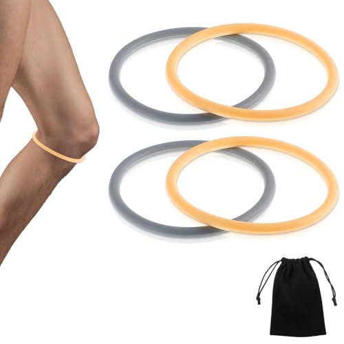 Kinretixia 4 vendajes de silicona para el tendón rotuliano, para mujeres y hombres, antideslizantes, para deportes como baloncesto y correr, tamaño universal