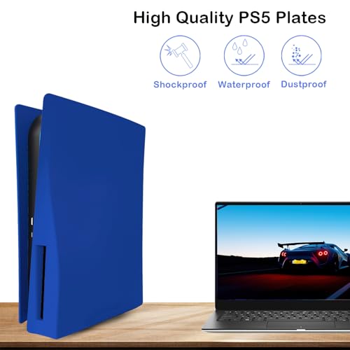Image of Face Plate Cover Shell for PS5 Disc Edition Console Faceplates, Accessories Compatible with PlayStation 5 Protective Replacement Panels (Blue)