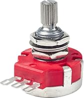 High performance 500K potentiometer Fine-knurled (24 spline) split shaft Audio taper Sealed construction resists dust & corrosion