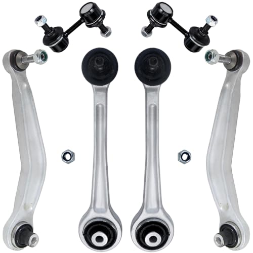 Image of Detroit Axle - Rear Upper Control Arms Sway Bars for BMW 525i 528i 530i 540i M5, 4 Upper Forward Rearward Control Arms with Ball Joints Assembly 2 Stabilizer Sway Bar Links Replacement