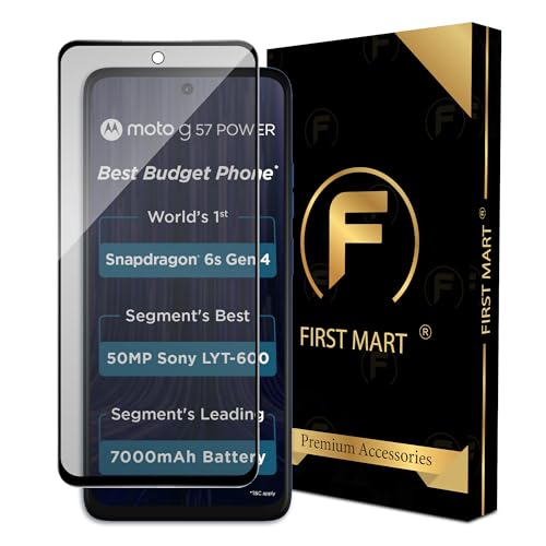 Image of FIRST MART Military-Grade Matte Tempered Glass for Motorola G57 Power and G67 Power - 9H Screen Protector, Anti-Glare Protection, Scratch-Resistant, Bubble-Free (1 Pack)