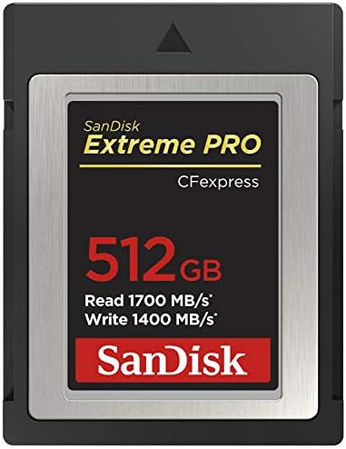 SanDisk Extreme Pro Cfexpress Type B Card,1700 MB/s R & 1400 MB/s W, Black, 512GB