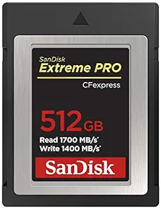 SanDisk Extreme Pro Cfexpress Type B Card,1700 MB/s R & 1400 MB/s W, Black, 512GB
