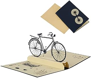 JeoPoom Pop-up Card, 3D Bicycle Cards, Folding Card with Envelope, Fascinating Folding Technology, for Different Occasions Like Valentine's Day, Mother's Day, Birthday