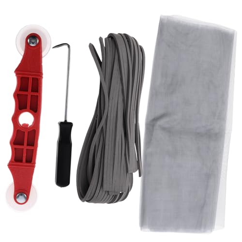 Gadpiparty 1set Window Screen Repair Kit Roller Tool Spline Hook and Clips for Easy Installation and Replacement of Window Screens Durable Material Complete Repair