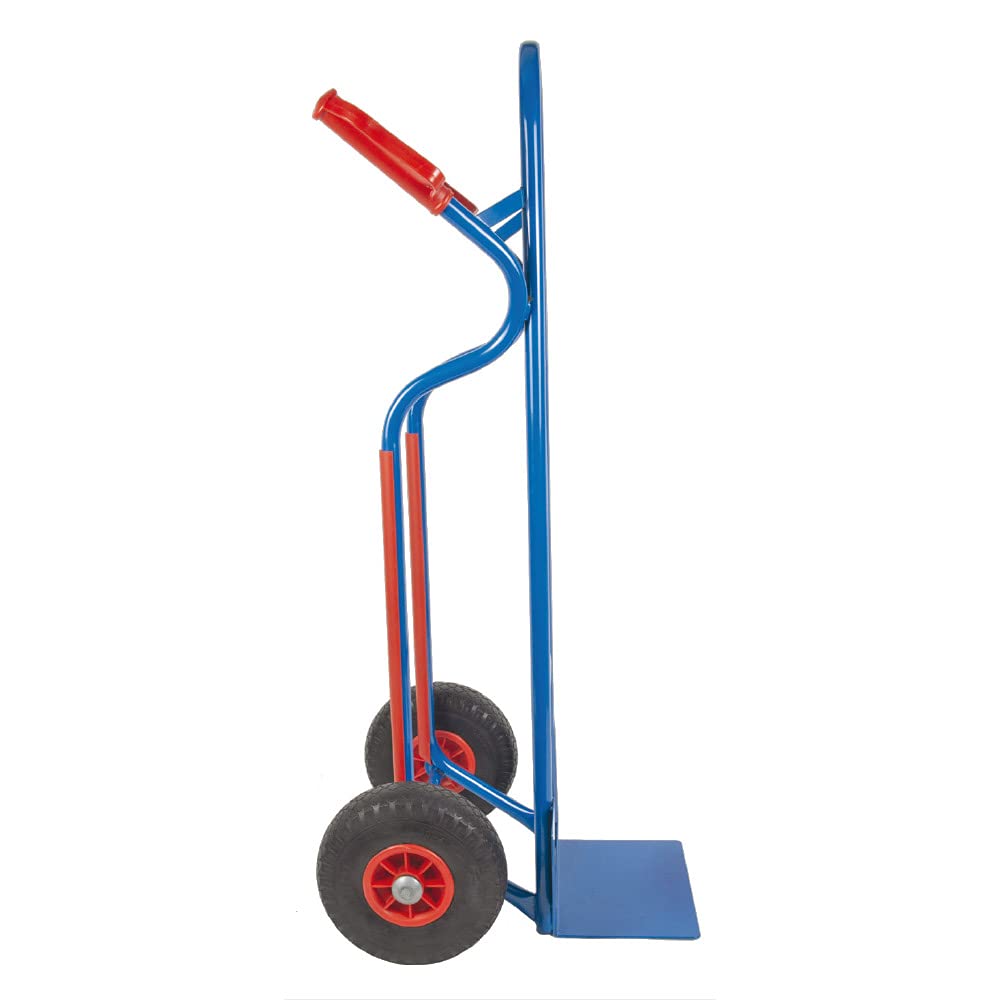 Trestles Profi Sackkarre Sackkarren Vollgummireifen 250kg S04 blau Treppensteiger Transportkarre Treppensackkarre | Stahl | Treppenrutschkufen | Radschutz | große Schaufel | Sicherheitsgriffe