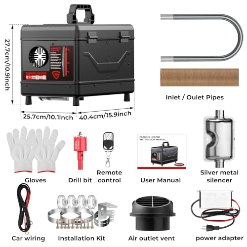 Image of Diesel Heater 12V /24V /110V 8KW Protable Toolbox Diesel Parking Heater | with APP Remote Control and Charger LCD Screen Suitable for Home Shop Garage RV Trailer Boat Camper Black