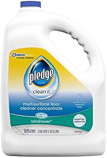 Pledge Multi-Surface Floor Cleaner Concentrated Liquid, Shines Hardwood, Rainshower, 1 Gallon
