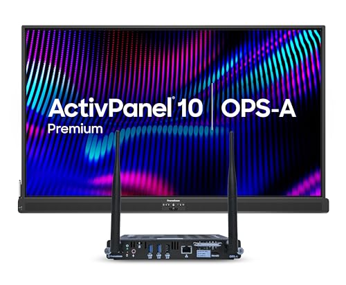ActivPanel 10 Premium 65" High Specification Digital Whiteboard for Office or Class, 4K UHD, OS Flexible Device, Panel & Wall Mount Included, Bundled 4GB Android OPS, 3 Year Onsite Support