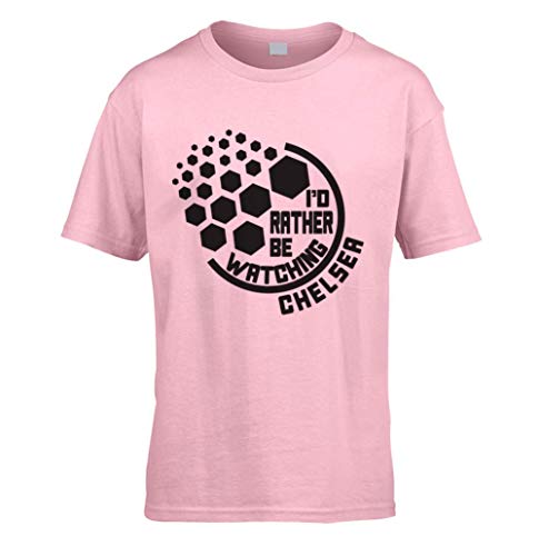 Image of This Way Up I'd Rather Be Watching Chelsea Kids T-Shirt [Light Pink Medium]