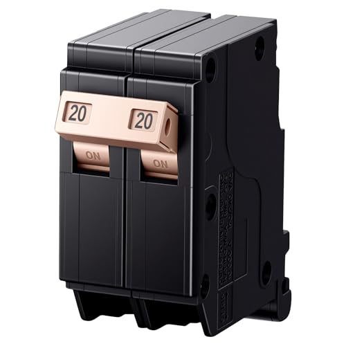 20Amp 2-Pole 3/4 Plug-in Circuit Breaker - 10kA 120/240V Thermal Magnetic - Universal Load Center Compatible