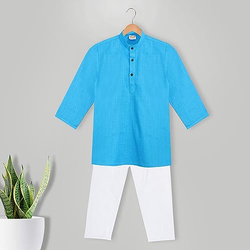 Image of Baby Boys Ethnic Wear Cotton Kurta Pyjama Set