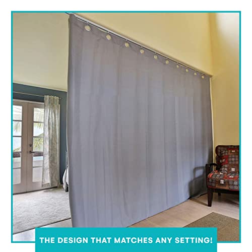 Room/Dividers/Now Ceiling Curtain Track System - Room Divider Ceiling Mount for Curtains - Curtain Rail for Room Separation - with Track, Roller Hooks, Hardware, End Cap - Medium (6-12ft), White - Thumbnail 5