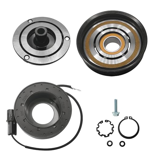 A/C Compressor Clutch Assembly Kit Plate Pulley Bearing Coil 1391 Replacement for 2005-2009 Kia Sportage 2.7L, AC Air Conditioning Compressor Clutch Coil Auto Repair Kit