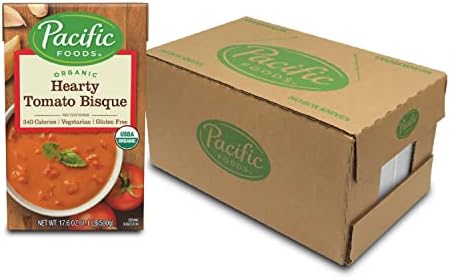 Pacific Foods Organic Hearty Tomato Bisque, 17.6 oz (Pack of 12)