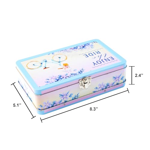 Image of DAHO Metal Storage Box with Hinge for Office, School, Home, Makeup, Arts & Crafts and Accessories (Enjoy the Ride)