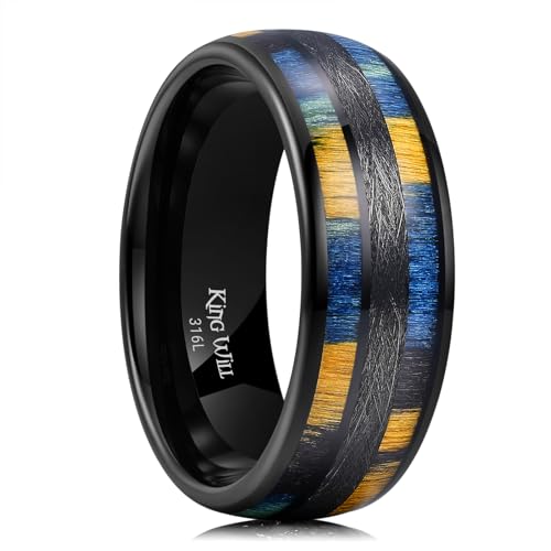 King Will 316L Stainless Steel Wedding Band for Men Women-8mm