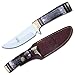 Bone Collector 10" Round Authentic Bone Handle Stainless Steel Polished Hunting Camping Knife with Leather Sheath