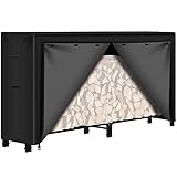 Amagabeli 8ft Firewood Log Rack Cover Weather Resistant Outdoor Heavy Duty Waterproof 600D Oxford...