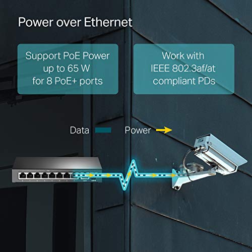 TP-Link 9 Port Fast Ethernet 10/100Mbps PoE Switch 8 PoE+ Ports @65W Sturdy Metal w/Shielded Ports Protection Extend Mode Priority Mode Isolation Mode (TL-SF1009P)