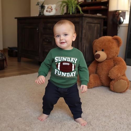 Baby Boy Girl Sweatshirt Football Letter Crewneck Long Sleeve Pullover Shirt Toddler Fall Winter Clothes2