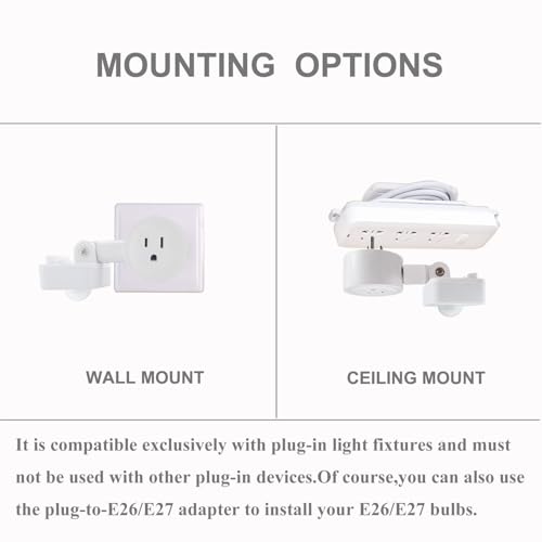 Motion Sensor Switch Indoor Plug in Motion Sensor Light Sockets Adjustable Motion Activated Detector Plug Outlet for Basement,Garage,Pantry (2 Pack)