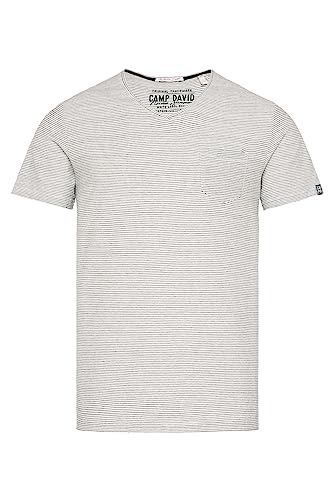 Preisvergleich Produktbild Camp David Herren Streifenshirt mit V-Ausschnitt und Brusttasche