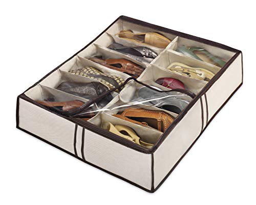 Whitmor 12 Section Under Bed Shoe Bag Whitmor 12 Section Under Bed Shoe Bag