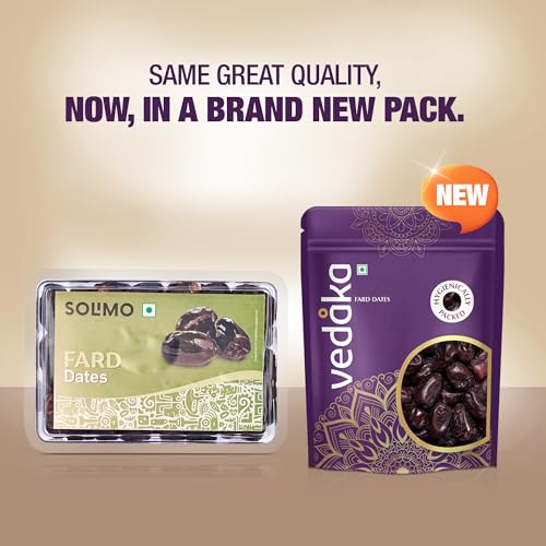 Image of Amazon Brand - Vedaka Fard Dates | 1 Kg | 500 g x Pack of 2 | Omani Khajoor /Khajur | Preservative-Free | Natural Sweetener | Hygienically Packed