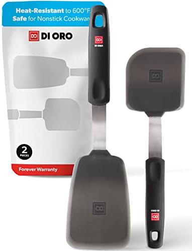 DI ORO® Designer Series Everyday Flexible Silicone Turner Spatulas - 315°C Heat-Resistant Rubber Kitchen Spatulas - Versatile Silicone Spatulas - BPA Free, FDA Approved, and LFGB Certified