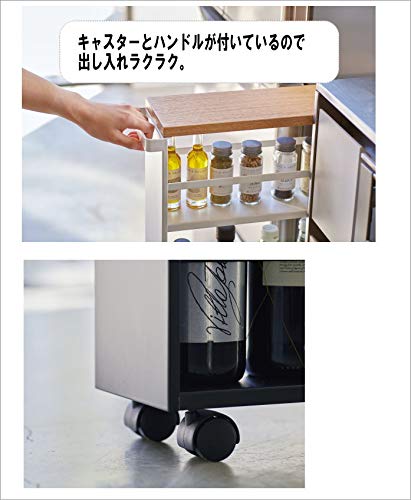 Amazon.co.jp: キッチンワゴン キャスター付 ハンドル付 スリムワゴン