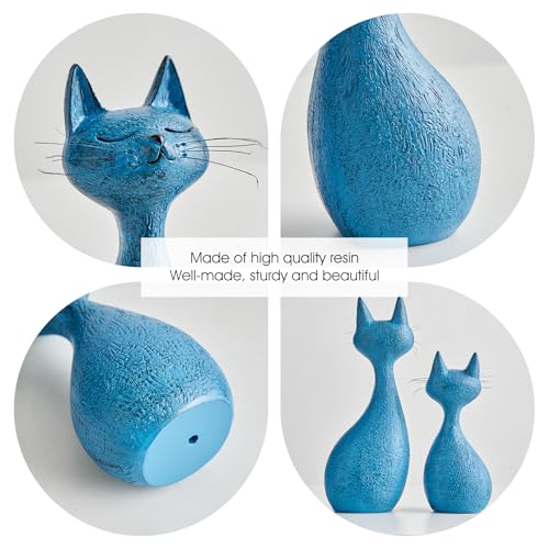 Estatuas decorativas gato azul navy juego de dos miniatura 3