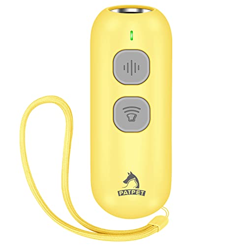 PATPET Anti Barking Ultrasonic Dog Bark Deterrent, Barking Control Handheld Dog Behavior Training Tool for Use Indoor & Outdoor