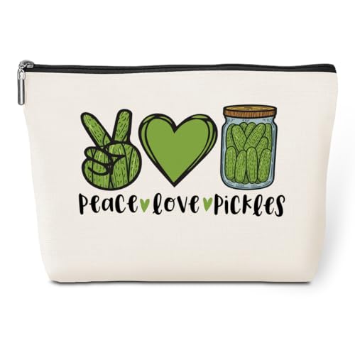 jeilink Pickles Makeup Bag Pickle Gifts Funny Pickle Stuff Pickle Gifts for Pickle Lovers Travel Toiletry Bag Friendship Gifts for Women Friends Sister Girl Daughter Mom Birthday Christmas Graduation