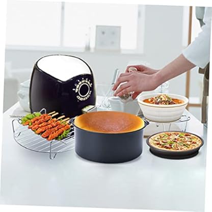 BRIGHTFUFU Küchengeräte 1 Satz Zubehör für Heißfritteusen Backzubehör fritteuse Kuchenform Bratpfanne Backform torten zubehör Airfryer fritteuse Pizzapfanne Topfzubehör Rostfreier Stahl Ofen – Bild 8