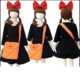 [LuckyB] ハロウィン衣装 ドレス 魔女っ子ワンピ 宅急便 衣装 仮装 コスプレ 子供用 キッズ コスプレ ワンピース コスチューム ドレス かわいい 姫様 イベント (子供120~130cm)