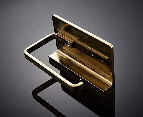 Sanliv Full Brass Toilet Paper Holder | Bathroom Tissue Roll Rack With Storage Shelf, Gold Finish #TOP3