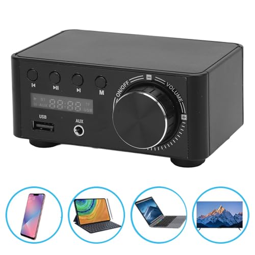 Luocute Wzmacniacz Mocy Bluetooth, 80 W X 2 Stereofoniczny Wzmacniacz Cyfrowy Bluetooth 5.0 Obsługa Karty Pamięci U Disk Dźwięk USB, dla Domu