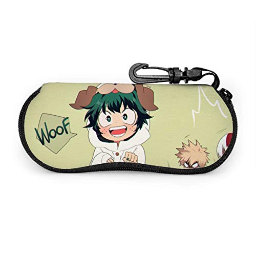 Preisvergleich Produktbild My-Hero Academia Premium Unisex Brillenetui Tragbare Reisereißverschluss-Sonnenbrillenbox mit Reißverschluss und robustem Karabiner
