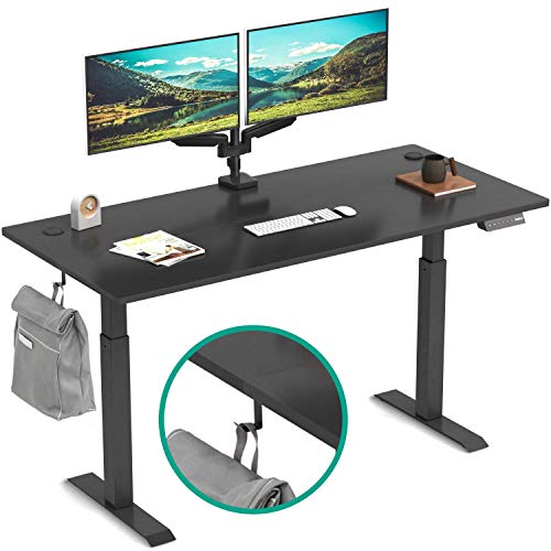 EleTab Height Adjustable Electric Standing Desk, 55 x 24 Inches Large Stand Up